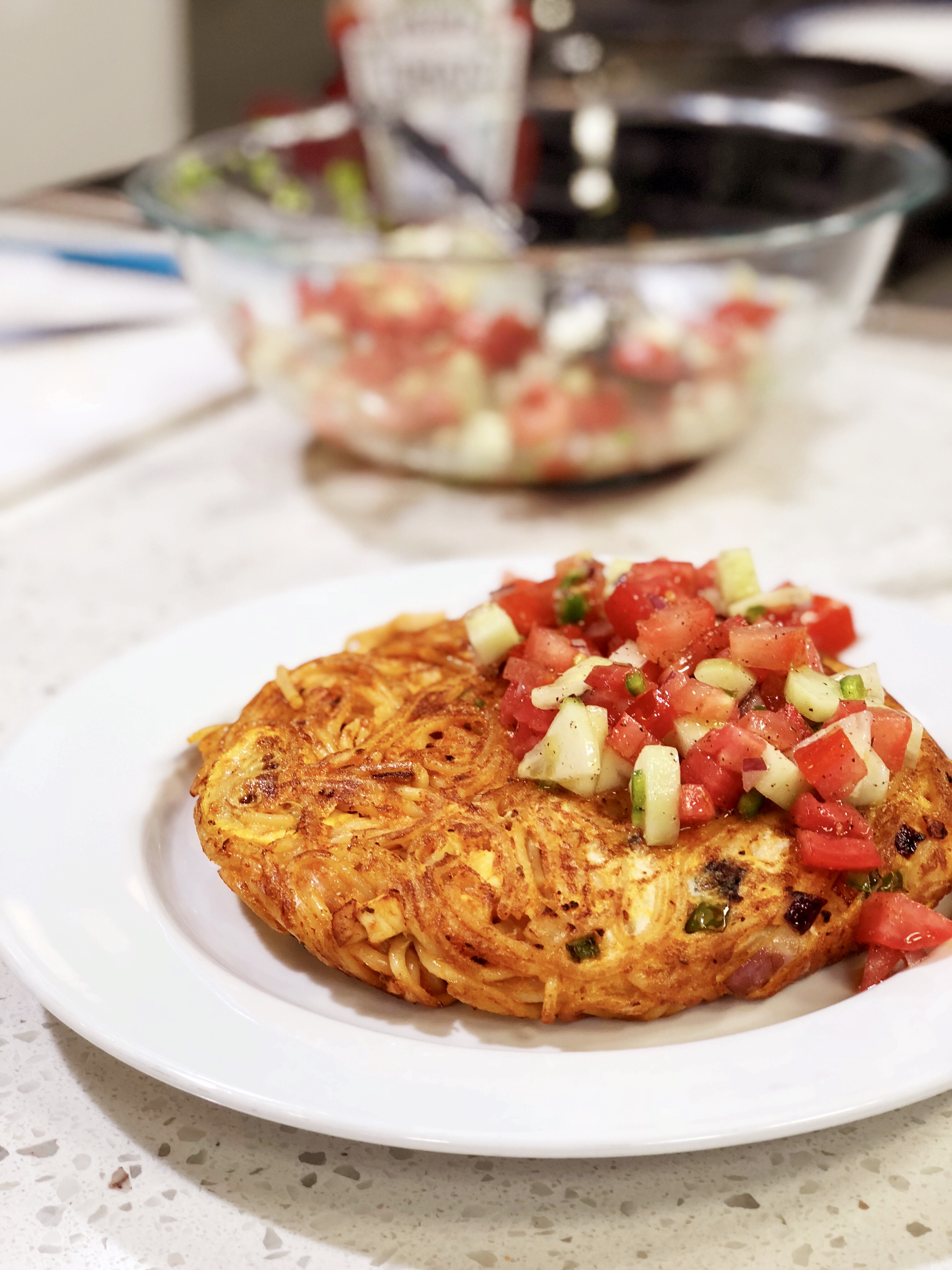 Spaghetti Frittata - cooking with chef bryan