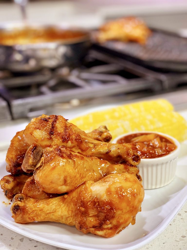 BBQ Chicken With Root Beer Peach BBQ Sauce   Cooking With Chef Bryan