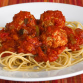 Whole Wheat Spaghetti with Marinara and Turkey Meatballs