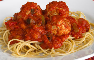 Whole Wheat Spaghetti with Marinara and Turkey Meatballs