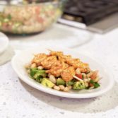 White Bean Salad with Skewered Shrimp