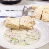 Chicken and Wild Rice Soup with Baking Powder Biscuits