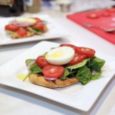 Power Greens, Tomatoes and Poached Egg Flatbread