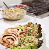 Quinoa Salad with Cinnamon Roll Flatbread