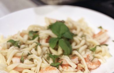 Shrimp Scampi with Fresh Pastsa