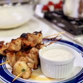 Grilled Teriyaki Chicken Skewers with Miso Ranch