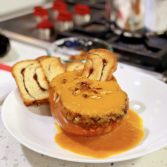 Pumpkin Soup with Giant Cinnamon Croutons