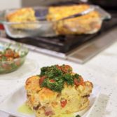 Bacon and Mushroom Stratta with Rosemary Gremolata