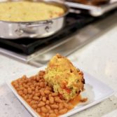 Cornbread Casserole with Pork and Beans