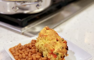 Cornbread Casserole with Pork and Beans