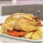 Roasted Chicken with potatoes and Carrots