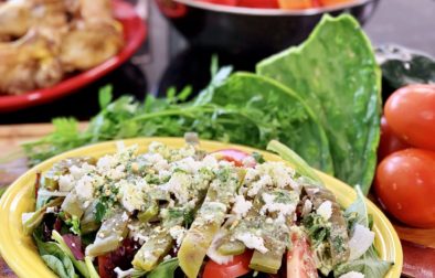Nopales Salad with Roasted Poblano Dressing