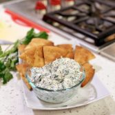 Creamy Spinach Feta Dip with Pita Bread Chips