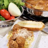 Spaghetti with Homemade Meatballs and Sauce