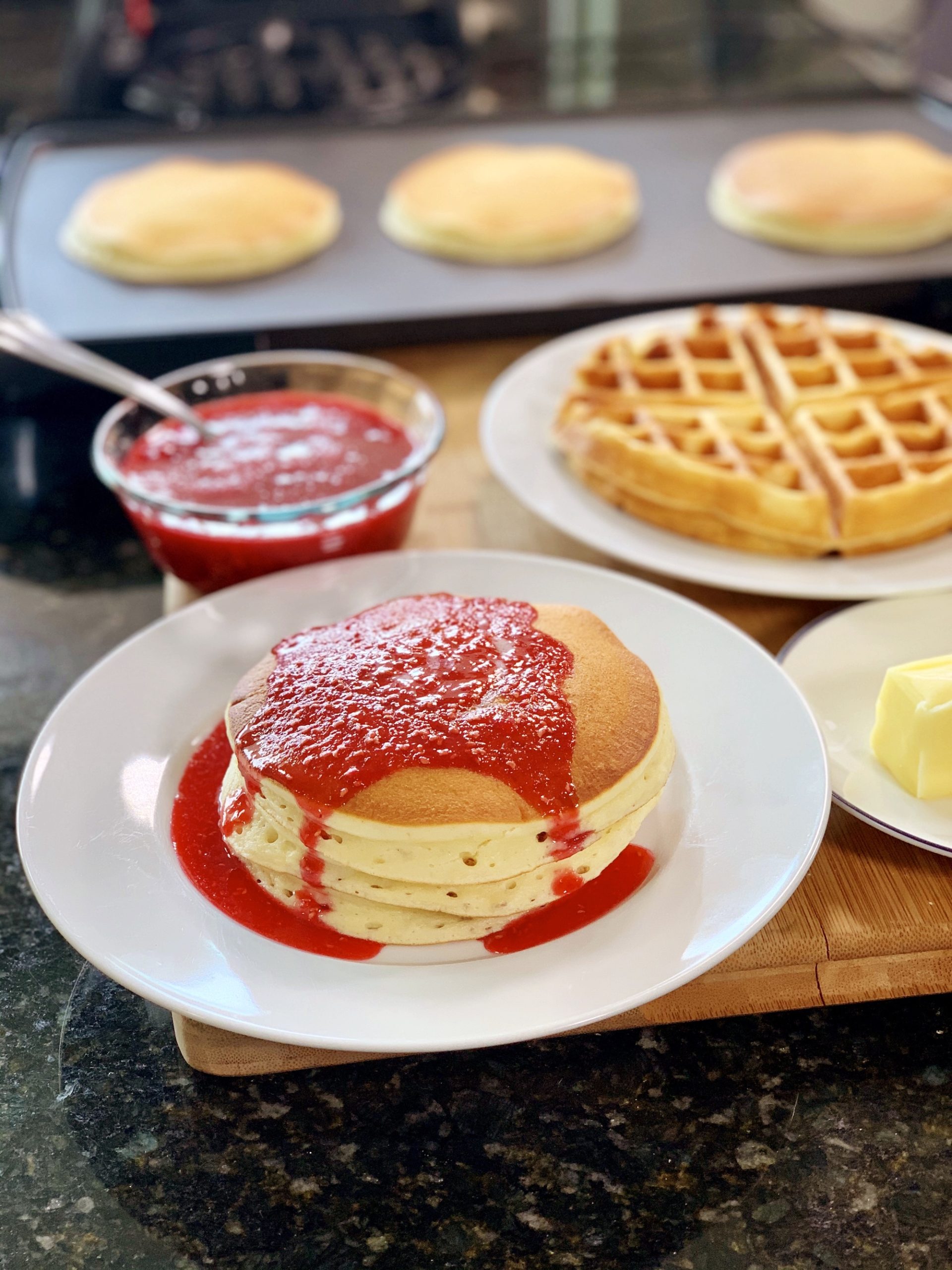 Buttermilk Pancakes and Waffles cooking with chef bryan