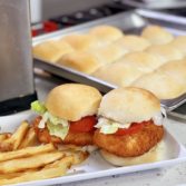 Fish Burger with French Fries