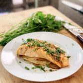 Teriyaki Glazed Salmon on a Potato Bed