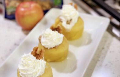 Poached Apples Stuffed with Walnuts