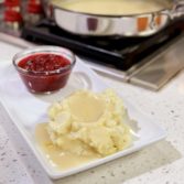 Mashed Potates and Gravy with Fresh Cranberry Sauce