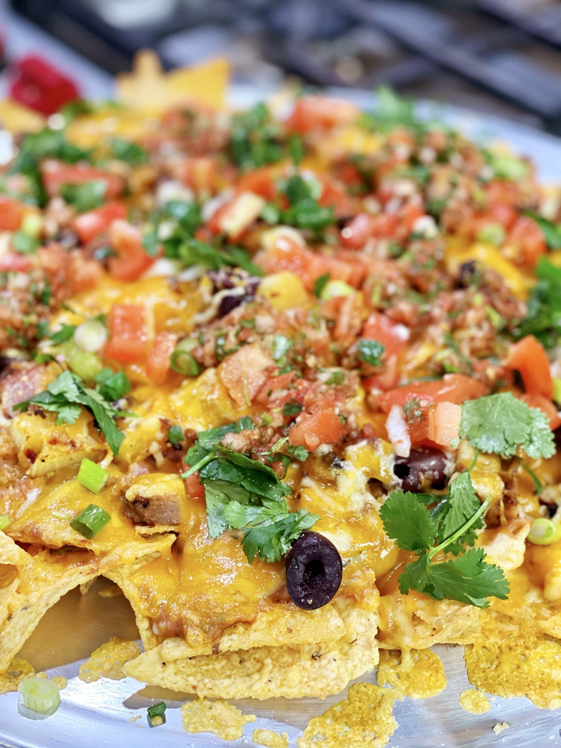 Loaded Nachos cooking with chef bryan