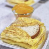 Folded Ham and Cheese Breakfast Sandwich