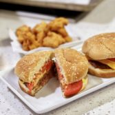 Impossible Burger with Cauliflower Fries