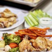 Seasoned Chicken Wings with Roasted Vegetables