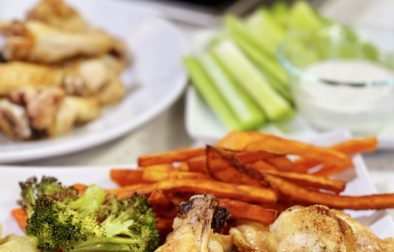 Seasoned Chicken Wings with Roasted Vegetables