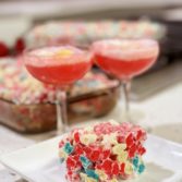 Red, White and Blue Cereal Treats with Sherbet Frappe