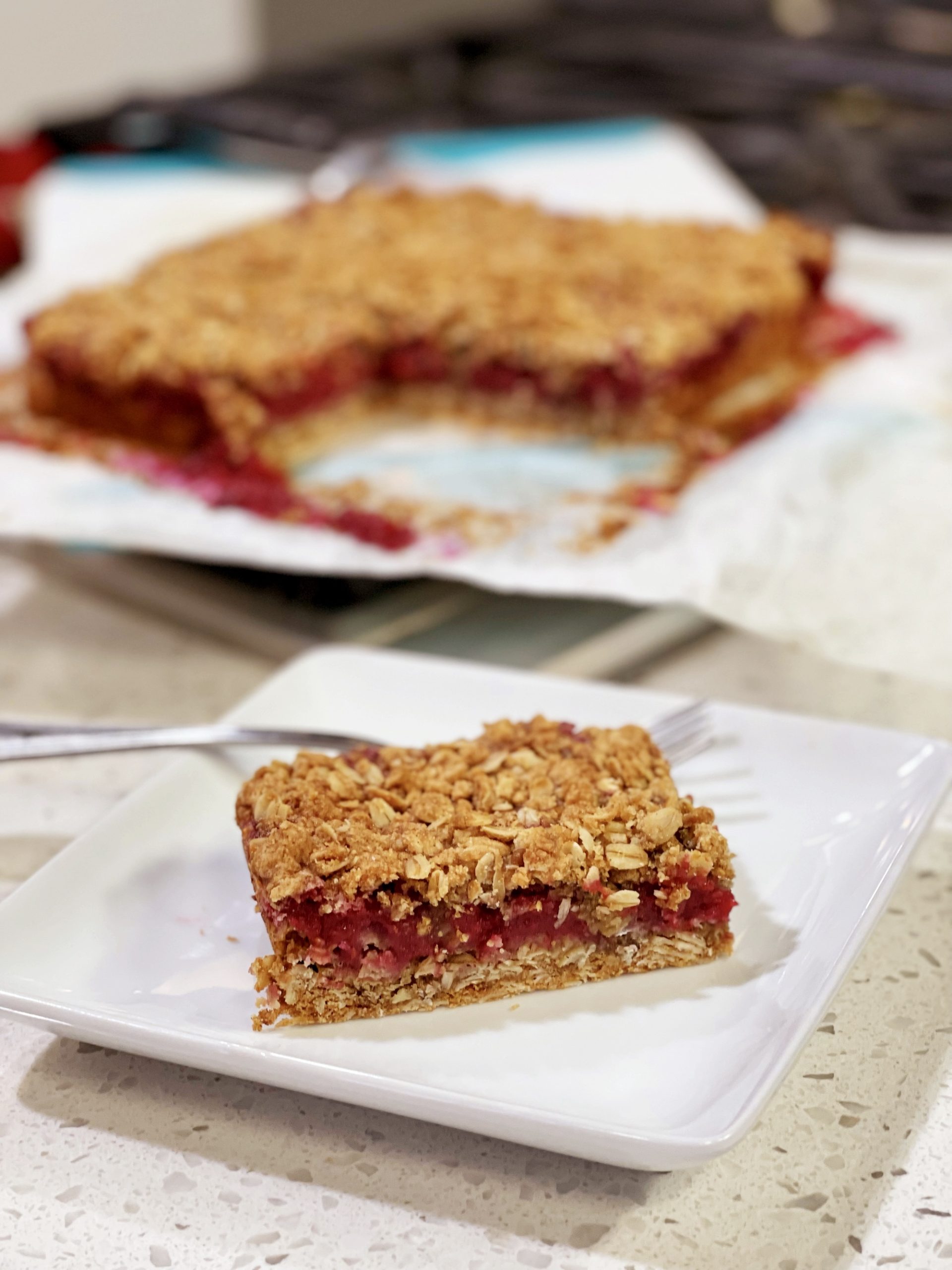 Raspberry Oatmeal Cookie Bars - cooking with chef bryan