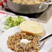 One Dish Beef Stroganoff