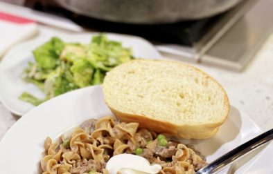 One Dish Beef Stroganoff