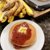 Hi Protein Chocolate Banana Pancakes or Waffles