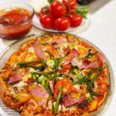 Easter Ham Pizza with Honey Mustard