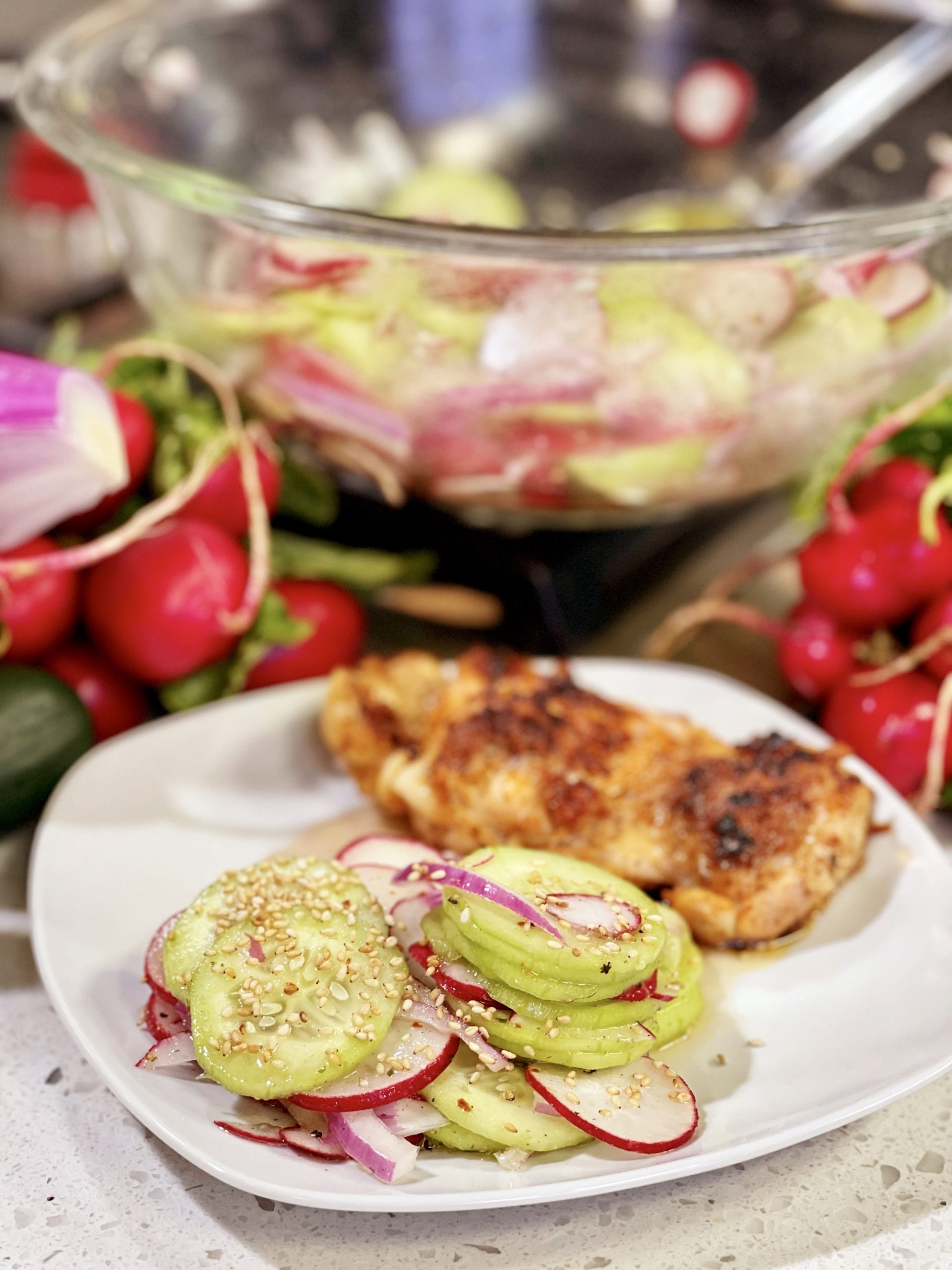 Cucumber and Radish Crostini