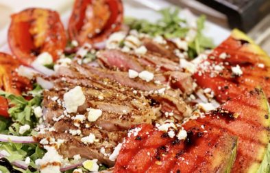 Grilled Watermelon and Steak Salad