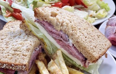 Homemade Beef Deli Meat Sandwiches and French Fries