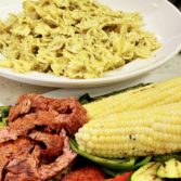 Pesto Pasta with Grilled Summer Vegetables