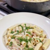 Bacon and Mushroom Alfredo Pasta