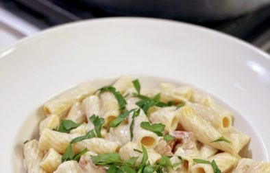 Bacon and Mushroom Alfredo Pasta