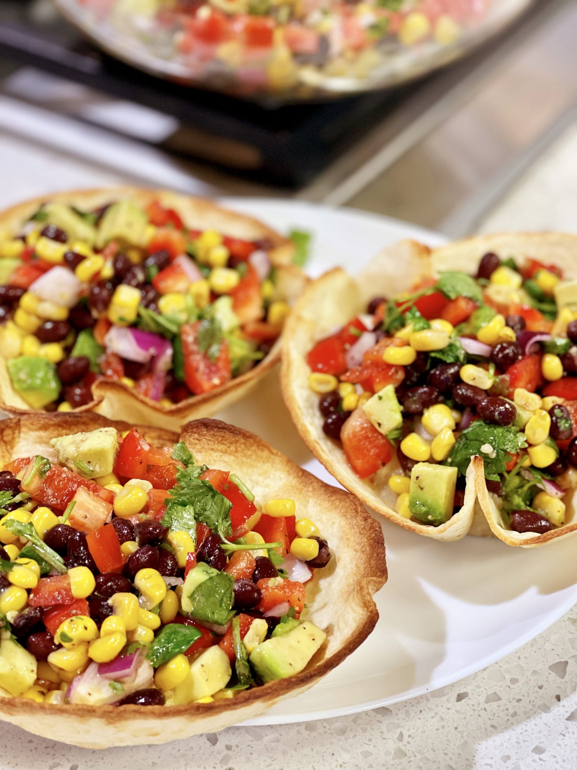 Refreshing Black Bean Salad cooking with chef bryan