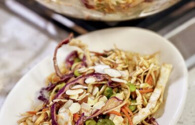 Fresh Cabbage Salad with Homemade Ginger Peanut Dressing