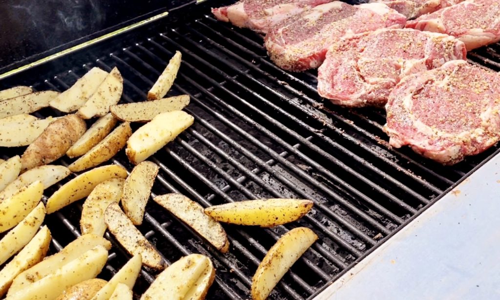 Rib Eye Steaks, Texas Steak Fries, Corn On The Cobb And Grilled S'mores ...