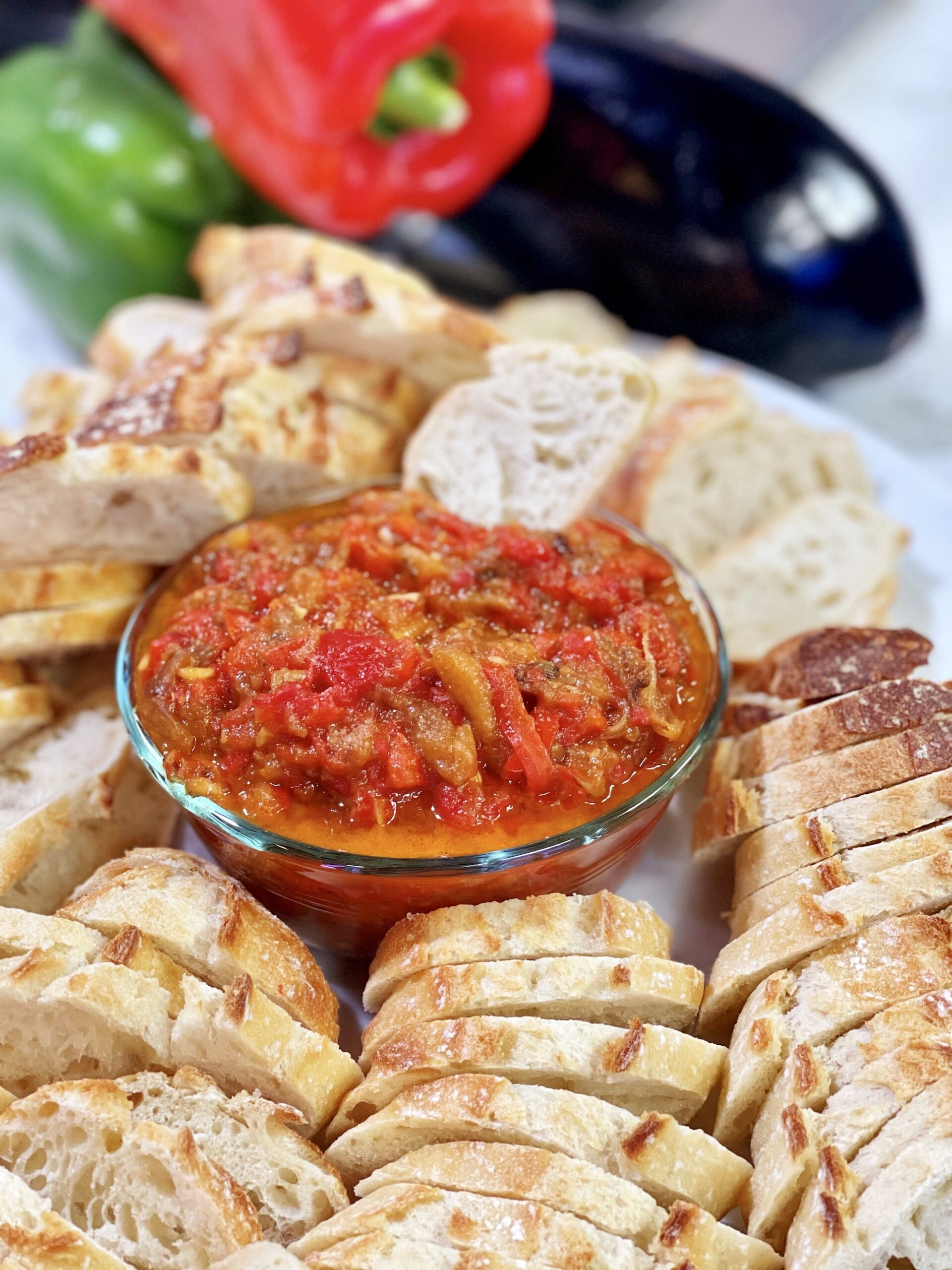 Ajvar Dip (Red Pepper and Egg Plant Dip) - cooking with chef bryan