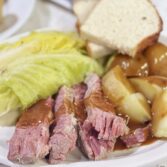 Corned Beef and Cabbage with Potatoes and Gravy