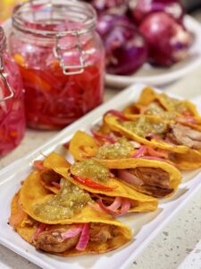 Pulled Pork Tacos with Pickled Red Onion