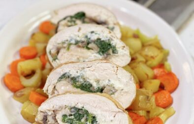 Spinach and Mushroom Chicken Roulade