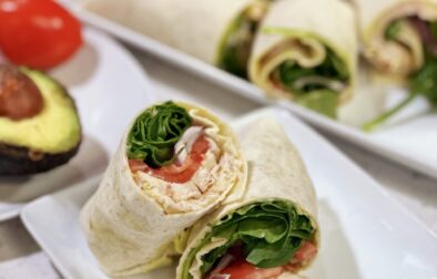 Grilled Chicken Wrap with an Avocado Pesto Mayonnaise