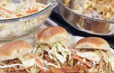 Delicious Pork Loin Sandwich with Caramelized Onions and Apple Slaw Recipe