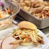 Hickory Smoked Pulled Pork Sandwiches with Coleslaw